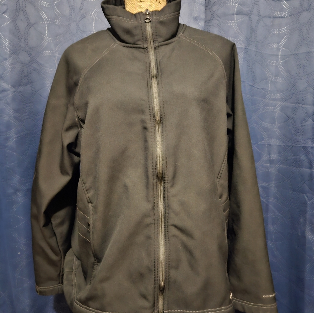 Womens Plus Columbia Omnishield Soft Shell Coat Jacket 1x 18 20 Black